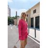 imageEkouaer Knit Lounge Sets for Women 2 Piece Cozy Long Sleeve Pullover Sweater Top and Shorts Set Sweatsuit OutfitsRose Red