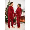 imageEkouaer Pajamas for Couple Matching Pjs Long Sleeve Plaid Sleepwear Soft Loungewear with Pockets SXXLPattern2red Plaid