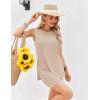 imageEkouaer Womens 2 Piece Lounge Set Ribbed Knit Pajamas Sleeveless Sleepwear Biker Shorts Loungewear Outfit SXXLBeige