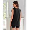 imageEkouaer Womens 2 Piece Lounge Set Ribbed Knit Pajamas Sleeveless Sleepwear Biker Shorts Loungewear Outfit SXXLBlack
