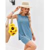 imageEkouaer Womens 2 Piece Lounge Set Ribbed Knit Pajamas Sleeveless Sleepwear Biker Shorts Loungewear Outfit SXXLBlue