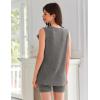 imageEkouaer Womens 2 Piece Lounge Set Ribbed Knit Pajamas Sleeveless Sleepwear Biker Shorts Loungewear Outfit SXXLDeep Grey