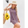 imageEkouaer Womens 2 Piece Lounge Set Ribbed Knit Pajamas Sleeveless Sleepwear Biker Shorts Loungewear Outfit SXXLDeep Purple