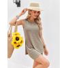 imageEkouaer Womens 2 Piece Lounge Set Ribbed Knit Pajamas Sleeveless Sleepwear Biker Shorts Loungewear Outfit SXXLKhaki