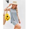 imageEkouaer Womens 2 Piece Lounge Set Ribbed Knit Pajamas Sleeveless Sleepwear Biker Shorts Loungewear Outfit SXXLLight Blue