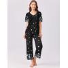 imageEkouaer Womens Capri Pajama Set Short Sleeve Top and Pants 2 Piece Sleepwear Floral Print Ladies Pjs SetsBlack Butterfly