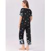 imageEkouaer Womens Capri Pajama Set Short Sleeve Top and Pants 2 Piece Sleepwear Floral Print Ladies Pjs SetsBlack Butterfly