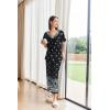 imageEkouaer Womens Capri Pajama Set Short Sleeve Top and Pants 2 Piece Sleepwear Floral Print Ladies Pjs SetsBlack White Flower