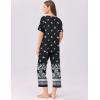imageEkouaer Womens Capri Pajama Set Short Sleeve Top and Pants 2 Piece Sleepwear Floral Print Ladies Pjs SetsBlack White Flower