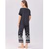imageEkouaer Womens Capri Pajama Set Short Sleeve Top and Pants 2 Piece Sleepwear Floral Print Ladies Pjs SetsBlack White Print