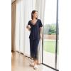 imageEkouaer Womens Capri Pajama Set Short Sleeve Top and Pants 2 Piece Sleepwear Floral Print Ladies Pjs SetsBlue Feather