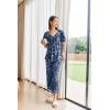 imageEkouaer Womens Capri Pajama Set Short Sleeve Top and Pants 2 Piece Sleepwear Floral Print Ladies Pjs SetsBlue Flower