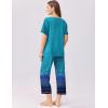 imageEkouaer Womens Capri Pajama Set Short Sleeve Top and Pants 2 Piece Sleepwear Floral Print Ladies Pjs SetsBlue Green