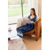 imageEkouaer Womens Capri Pajama Set Short Sleeve Top and Pants 2 Piece Sleepwear Floral Print Ladies Pjs SetsDeep Blue