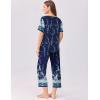imageEkouaer Womens Capri Pajama Set Short Sleeve Top and Pants 2 Piece Sleepwear Floral Print Ladies Pjs SetsDeep Blue