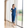 imageEkouaer Womens Capri Pajama Set Short Sleeve Top and Pants 2 Piece Sleepwear Floral Print Ladies Pjs SetsNavy Blue
