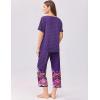 imageEkouaer Womens Capri Pajama Set Short Sleeve Top and Pants 2 Piece Sleepwear Floral Print Ladies Pjs SetsPurple