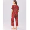 imageEkouaer Womens Capri Pajama Set Short Sleeve Top and Pants 2 Piece Sleepwear Floral Print Ladies Pjs SetsRed Flowers