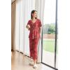 imageEkouaer Womens Capri Pajama Set Short Sleeve Top and Pants 2 Piece Sleepwear Floral Print Ladies Pjs SetsRed Flowers
