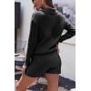 imageEkouaer Womens Pajama Set 2 Piece Knit Set Casual Lounge Set V Neck Pj Set Pullover and Shorts SweaterBlack