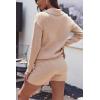 imageEkouaer Womens Pajama Set 2 Piece Knit Set Casual Lounge Set V Neck Pj Set Pullover and Shorts SweaterTan Color