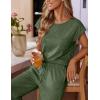 imageEkouaer Womens Pajama Sets Cap Sleeve Sleepwear Tops and Long Pants Comfy Pjs 2 Piece Lounge Set with Pockets SXXLArmy Green
