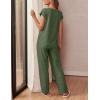 imageEkouaer Womens Pajama Sets Cap Sleeve Sleepwear Tops and Long Pants Comfy Pjs 2 Piece Lounge Set with Pockets SXXLArmy Green