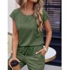 imageEkouaer Womens Pajama Sets Cap Sleeve Sleepwear Tops and Long Pants Comfy Pjs 2 Piece Lounge Set with Pockets SXXLArmy Green