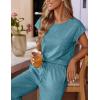 imageEkouaer Womens Pajama Sets Cap Sleeve Sleepwear Tops and Long Pants Comfy Pjs 2 Piece Lounge Set with Pockets SXXLBlue Green