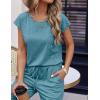 imageEkouaer Womens Pajama Sets Cap Sleeve Sleepwear Tops and Long Pants Comfy Pjs 2 Piece Lounge Set with Pockets SXXLBlue Green