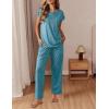 imageEkouaer Womens Pajama Sets Cap Sleeve Sleepwear Tops and Long Pants Comfy Pjs 2 Piece Lounge Set with Pockets SXXLBlue Green