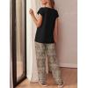 imageEkouaer Womens Pajama Sets Cap Sleeve Sleepwear Tops and Long Pants Comfy Pjs 2 Piece Lounge Set with Pockets SXXLBrown Leopard