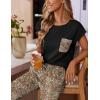 imageEkouaer Womens Pajama Sets Cap Sleeve Sleepwear Tops and Long Pants Comfy Pjs 2 Piece Lounge Set with Pockets SXXLBrown Leopard