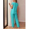imageEkouaer Womens Pajama Sets Cap Sleeve Sleepwear Tops and Long Pants Comfy Pjs 2 Piece Lounge Set with Pockets SXXLCeramic Green