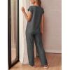 imageEkouaer Womens Pajama Sets Cap Sleeve Sleepwear Tops and Long Pants Comfy Pjs 2 Piece Lounge Set with Pockets SXXLDark Grey