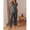 imageEkouaer Womens Pajama Sets Cap Sleeve Sleepwear Tops and Long Pants Comfy Pjs 2 Piece Lounge Set with Pockets SXXLDark Grey