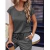 imageEkouaer Womens Pajama Sets Cap Sleeve Sleepwear Tops and Long Pants Comfy Pjs 2 Piece Lounge Set with Pockets SXXLDark Grey