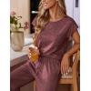 imageEkouaer Womens Pajama Sets Cap Sleeve Sleepwear Tops and Long Pants Comfy Pjs 2 Piece Lounge Set with Pockets SXXLDeep Red