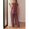 imageEkouaer Womens Pajama Sets Cap Sleeve Sleepwear Tops and Long Pants Comfy Pjs 2 Piece Lounge Set with Pockets SXXLDeep Red