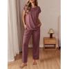 imageEkouaer Womens Pajama Sets Cap Sleeve Sleepwear Tops and Long Pants Comfy Pjs 2 Piece Lounge Set with Pockets SXXLDeep Red