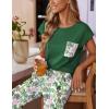 imageEkouaer Womens Pajama Sets Cap Sleeve Sleepwear Tops and Long Pants Comfy Pjs 2 Piece Lounge Set with Pockets SXXLGreen Hawaii Trees