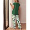 imageEkouaer Womens Pajama Sets Cap Sleeve Sleepwear Tops and Long Pants Comfy Pjs 2 Piece Lounge Set with Pockets SXXLGreen Hawaii Trees