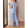 imageEkouaer Womens Pajama Sets Cap Sleeve Sleepwear Tops and Long Pants Comfy Pjs 2 Piece Lounge Set with Pockets SXXLLight Blue