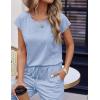 imageEkouaer Womens Pajama Sets Cap Sleeve Sleepwear Tops and Long Pants Comfy Pjs 2 Piece Lounge Set with Pockets SXXLLight Blue