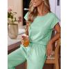 imageEkouaer Womens Pajama Sets Cap Sleeve Sleepwear Tops and Long Pants Comfy Pjs 2 Piece Lounge Set with Pockets SXXLLight Green