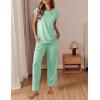 imageEkouaer Womens Pajama Sets Cap Sleeve Sleepwear Tops and Long Pants Comfy Pjs 2 Piece Lounge Set with Pockets SXXLLight Green