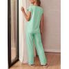 imageEkouaer Womens Pajama Sets Cap Sleeve Sleepwear Tops and Long Pants Comfy Pjs 2 Piece Lounge Set with Pockets SXXLLight Green