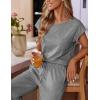 imageEkouaer Womens Pajama Sets Cap Sleeve Sleepwear Tops and Long Pants Comfy Pjs 2 Piece Lounge Set with Pockets SXXLLight Grey