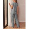 imageEkouaer Womens Pajama Sets Cap Sleeve Sleepwear Tops and Long Pants Comfy Pjs 2 Piece Lounge Set with Pockets SXXLLight Grey