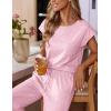 imageEkouaer Womens Pajama Sets Cap Sleeve Sleepwear Tops and Long Pants Comfy Pjs 2 Piece Lounge Set with Pockets SXXLLight Pink